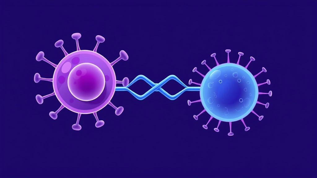 Conceptual illustration of a T-cell engager linking a T cell to a target cell