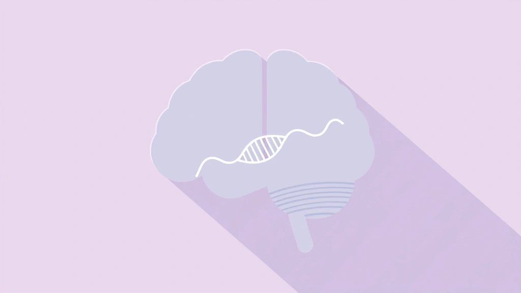 Illustration of a brain outline with a short RNA strand crossing a protective barrier