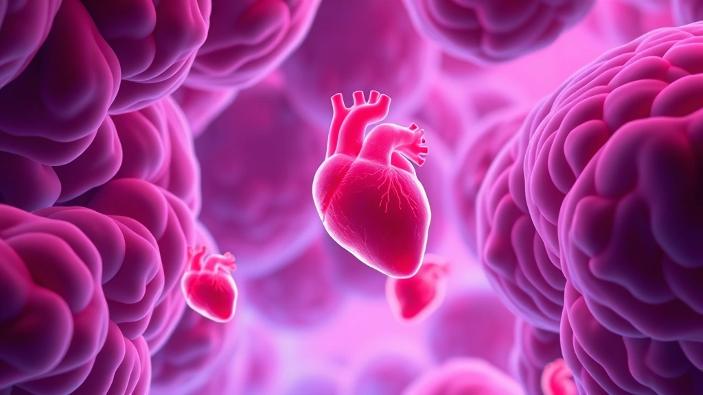 Conceptual illustration of cardiosphere-derived cells among muscle fibers