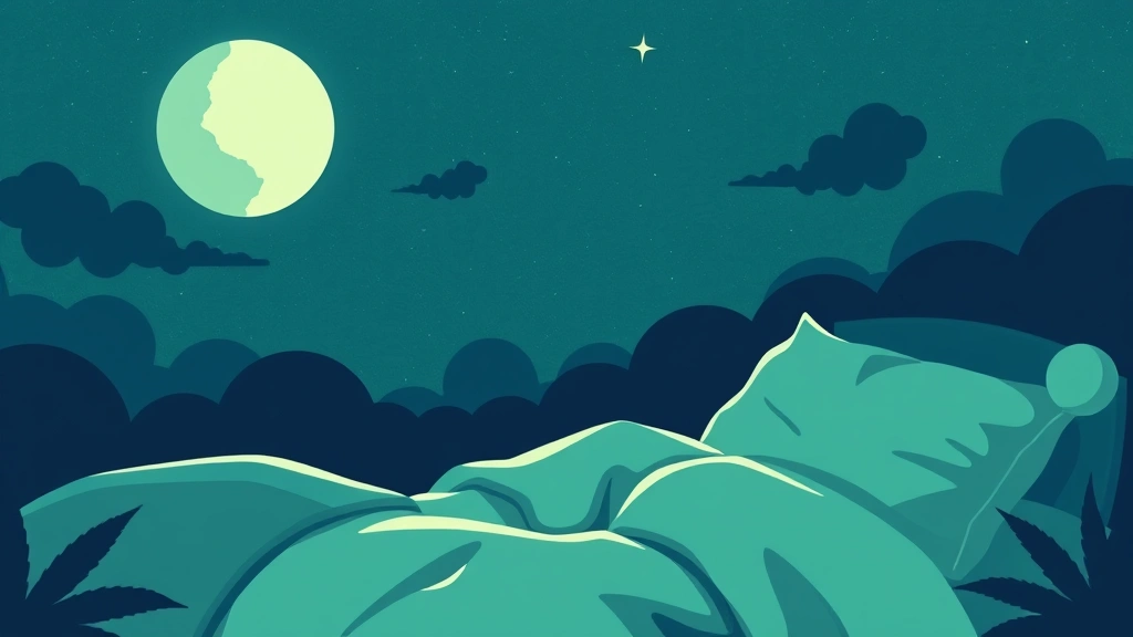 Conceptual illustration of calmer sleep and a cannabis-derived molecule