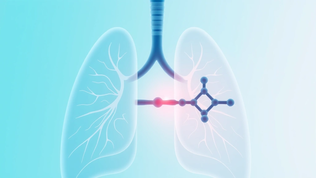 Conceptual illustration of a drug reducing airway inflammation in the lungs