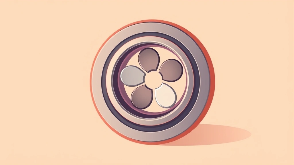 Illustration of a small artificial heart valve with an expanding ring next to a child-sized heart