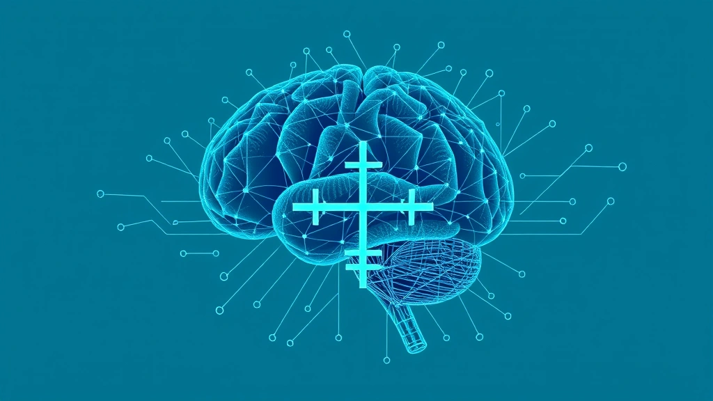 Conceptual illustration of AI and a medical framework grid