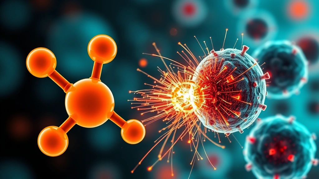 Conceptual illustration of high-dose vitamin C stressing cancer cells