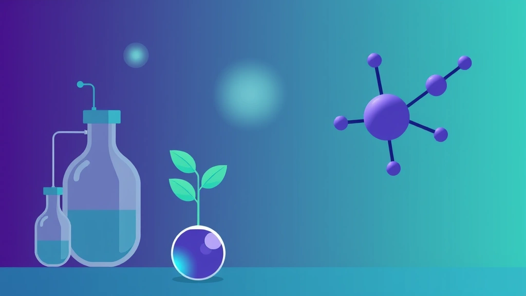 Conceptual illustration of biotech drug discovery and growth