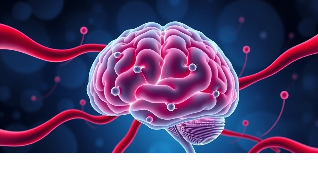 Conceptual illustration of healthy blood flow through brain vessels protecting neurons