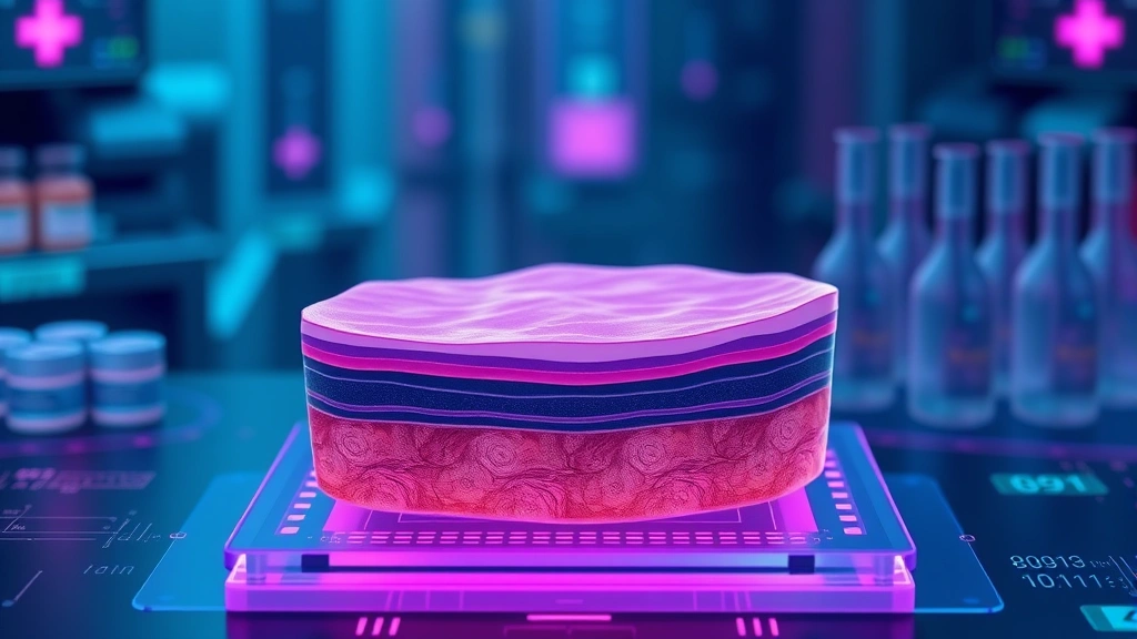 Conceptual illustration of a skin tissue sample and AI data screening