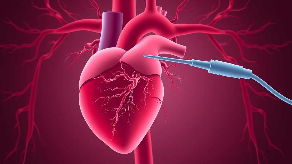 Conceptual illustration of a catheter near the pulmonary artery