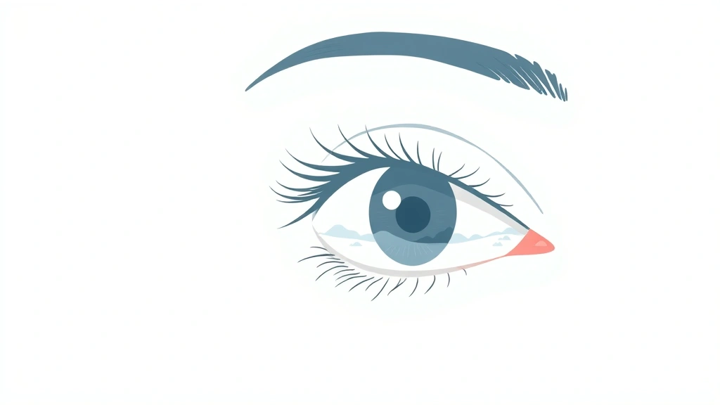 Illustration of a human eye with a softly highlighted optic nerve