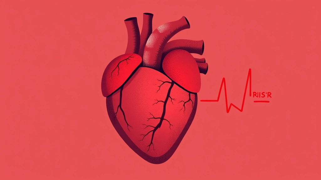 Conceptual illustration of a heart with rising risk indicators after a treatment is stopped